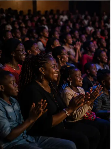 An audience watching a performance